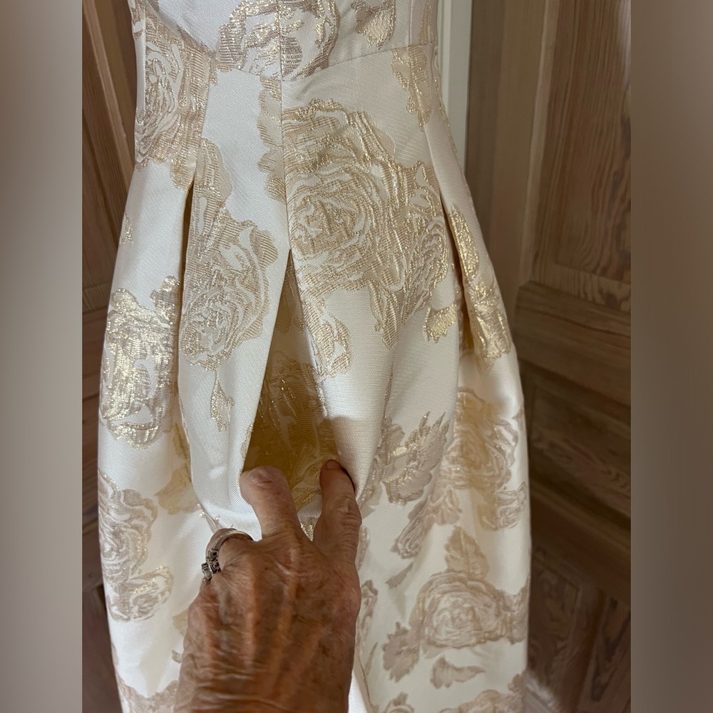 Eliza J hi lo gown size 6 champagne and gold  NWOT - Picture 3 of 12
